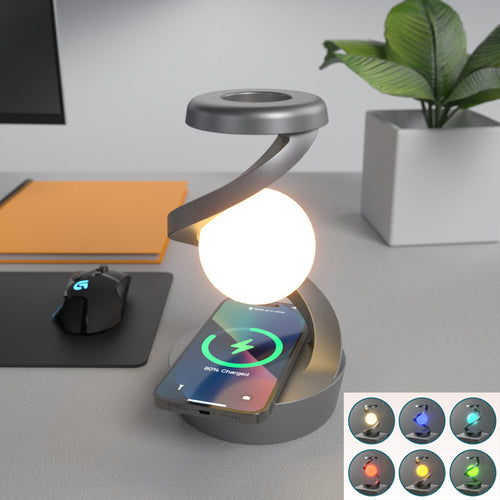 Rotating Moon Desk Lamp / Wireless Charging